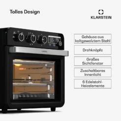 [Wiederverpackt] Air Glaze Heißluftfritteuse | 2000 Watt | 34 Liter -Klarstein 10046474 de 0004 usp 1