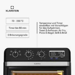 [Wiederverpackt] Air Glaze Heißluftfritteuse | 2000 Watt | 34 Liter -Klarstein 10046474 de 0005 usp 1