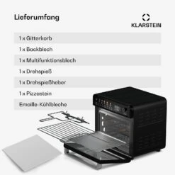 [Gebraucht] AirGlaze Digital Heißluftfritteuse | 2200 W | 34 Liter -Klarstein 10046477 de 0006 usp