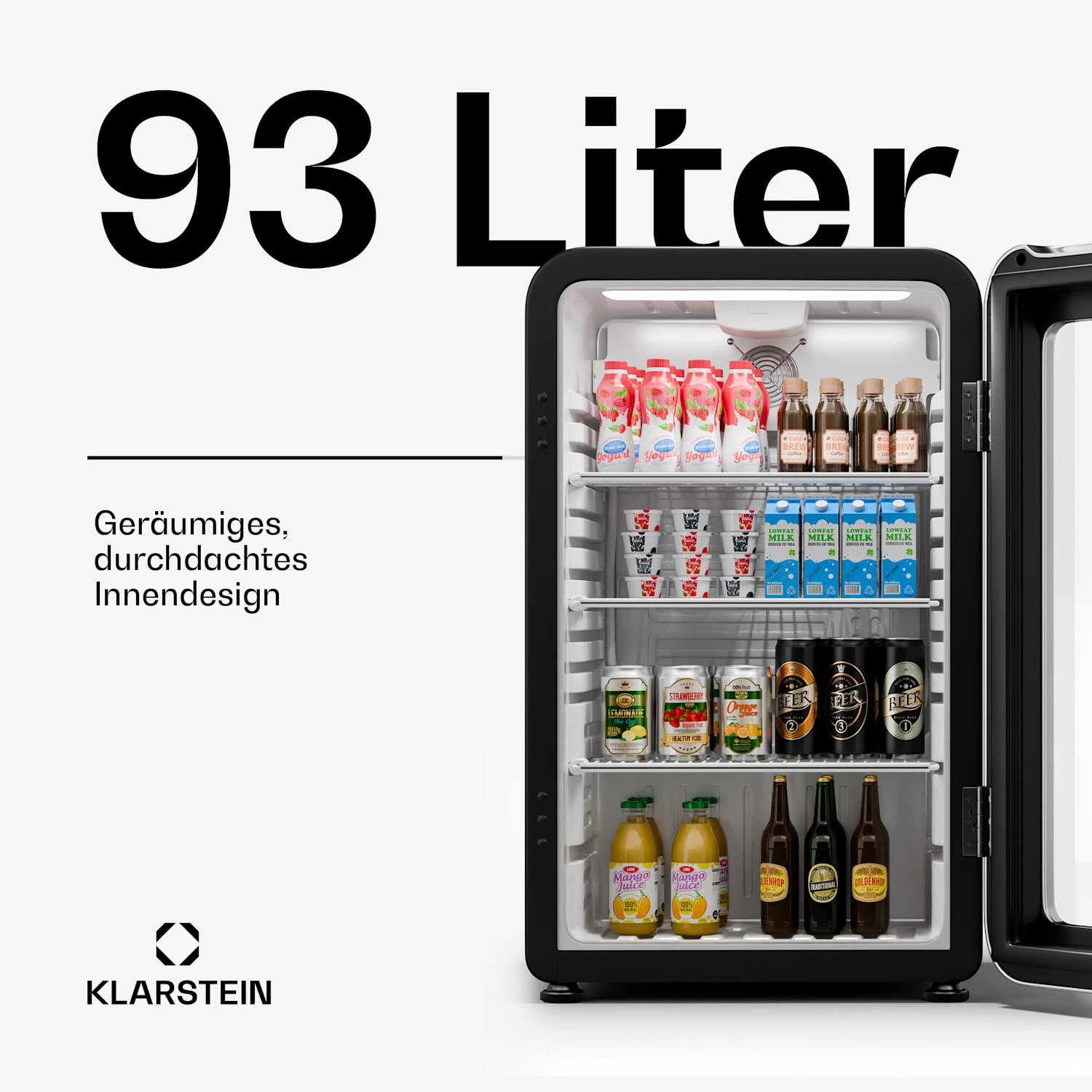 Audrey Evo Getränkekühlschrank Mit Glastür | Retro-Design | 93 L 2 Audrey Evo Getränkekühlschrank Mit Glastür | Retro-Design | 93 L – Bild 2