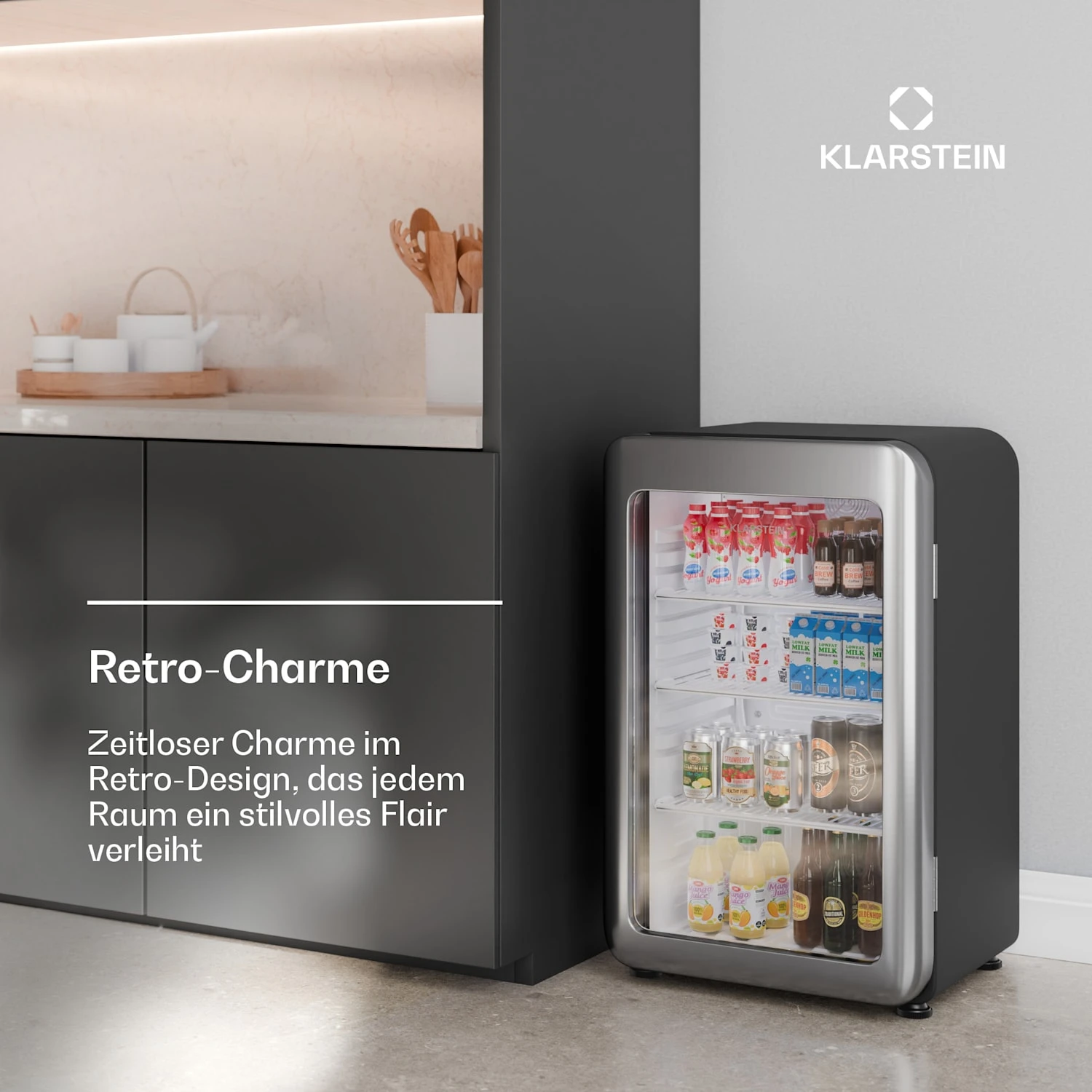 Audrey Evo Getränkekühlschrank Mit Glastür | Retro-Design | 93 L 3 Audrey Evo Getränkekühlschrank Mit Glastür | Retro-Design | 93 L – Bild 3