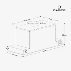 TurboMax 75 Dunstabzugshaube 14 TurboMax 75 Dunstabzugshaube -Klarstein 10046714 yy 0011 dimensions