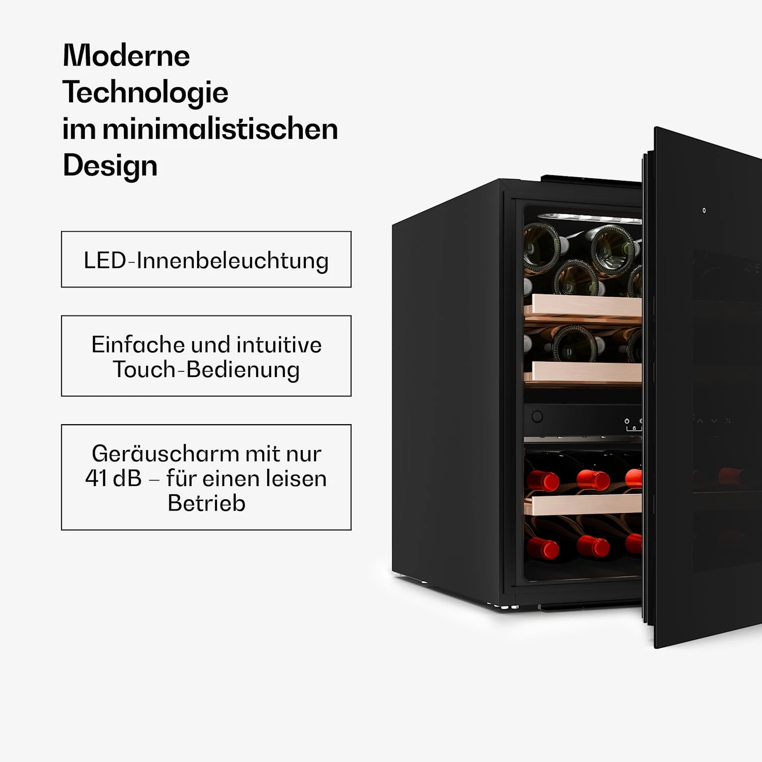 Velaire 65cm 36 Flaschen Weinkühlschrank 2 Zonen Schwarz 4 Velaire 65cm 36 Flaschen Weinkühlschrank 2 Zonen Schwarz – Bild 4