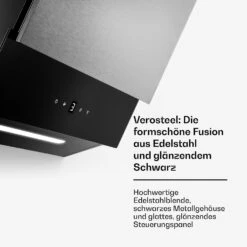 Verosteel Glaskeramik-Kochfeld + Verosteel Kopffreihaube | 45 Cm -Klarstein 60003306 de 0005 usp