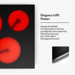 Verosteel Glaskeramik-Kochfeld + Verosteel Kopffreihaube | 45 Cm -Klarstein 60003306 de 0009 usp